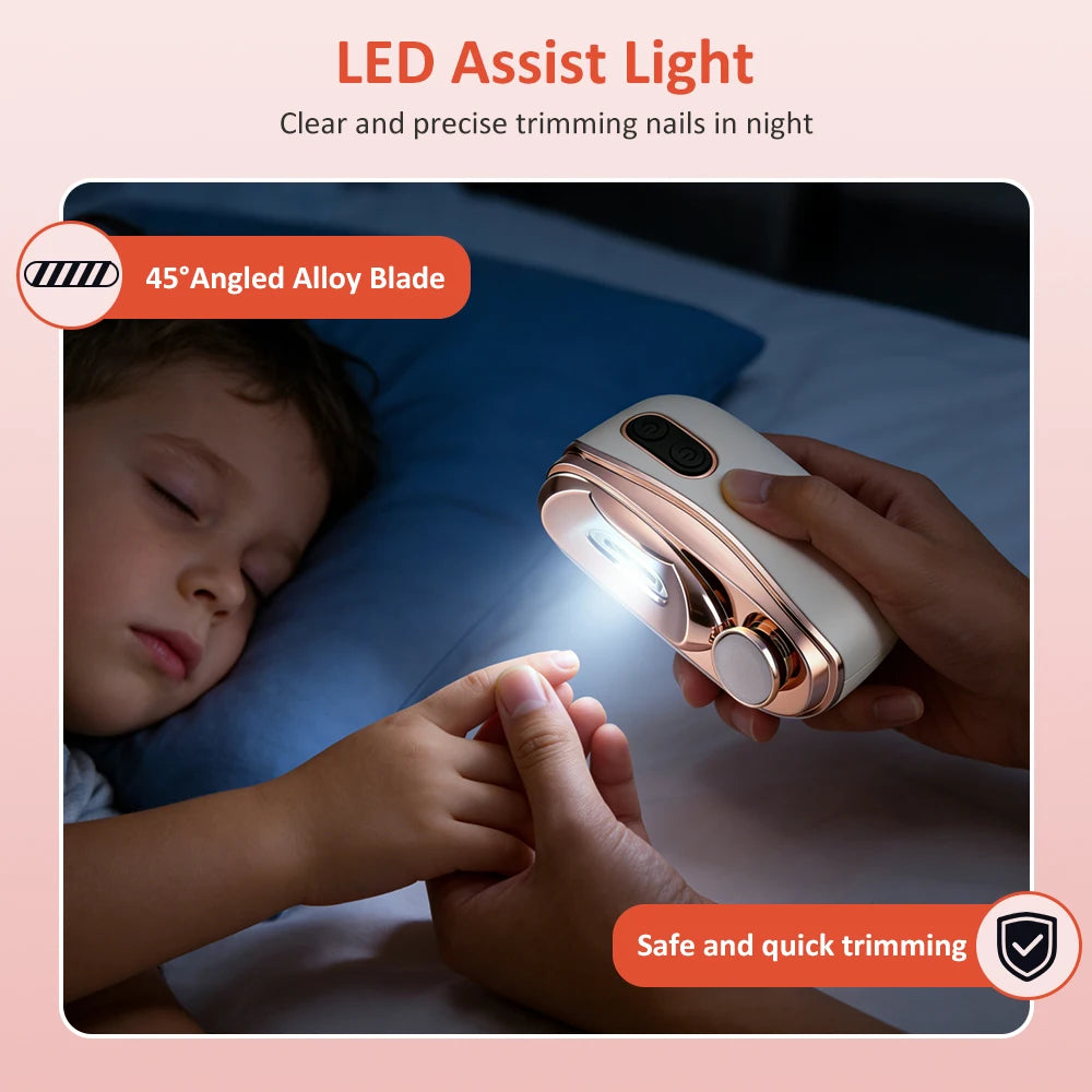 Automatic Electric Nail Trimmer & Nail Polishing With LED Light
