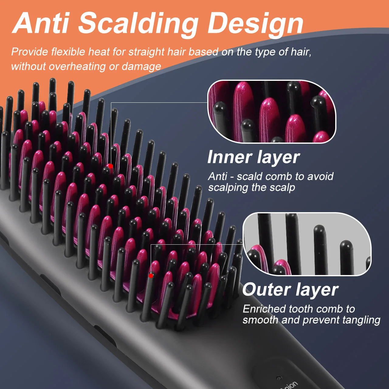 Hair Straightening Brush Portable