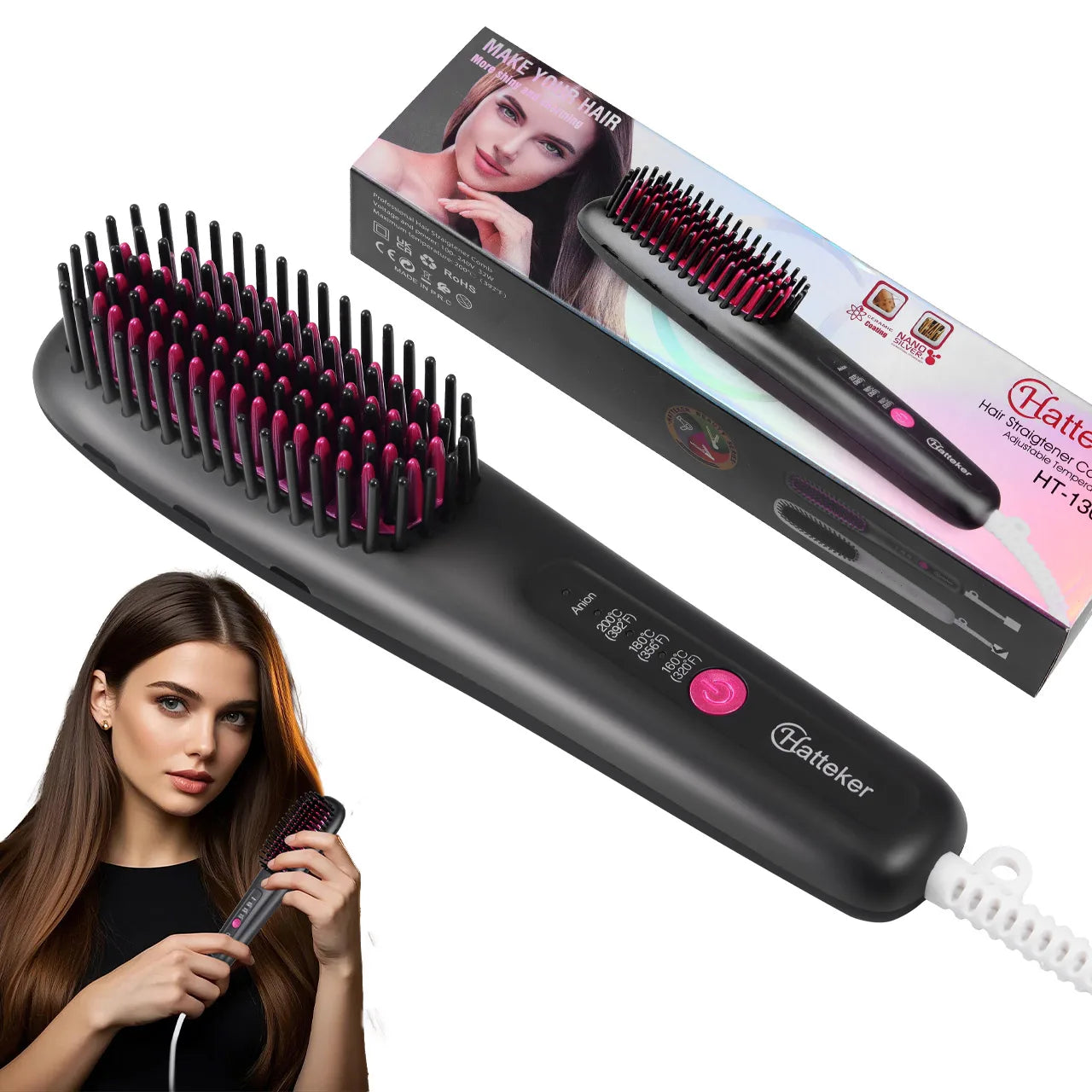 Hair Straightening Brush Portable