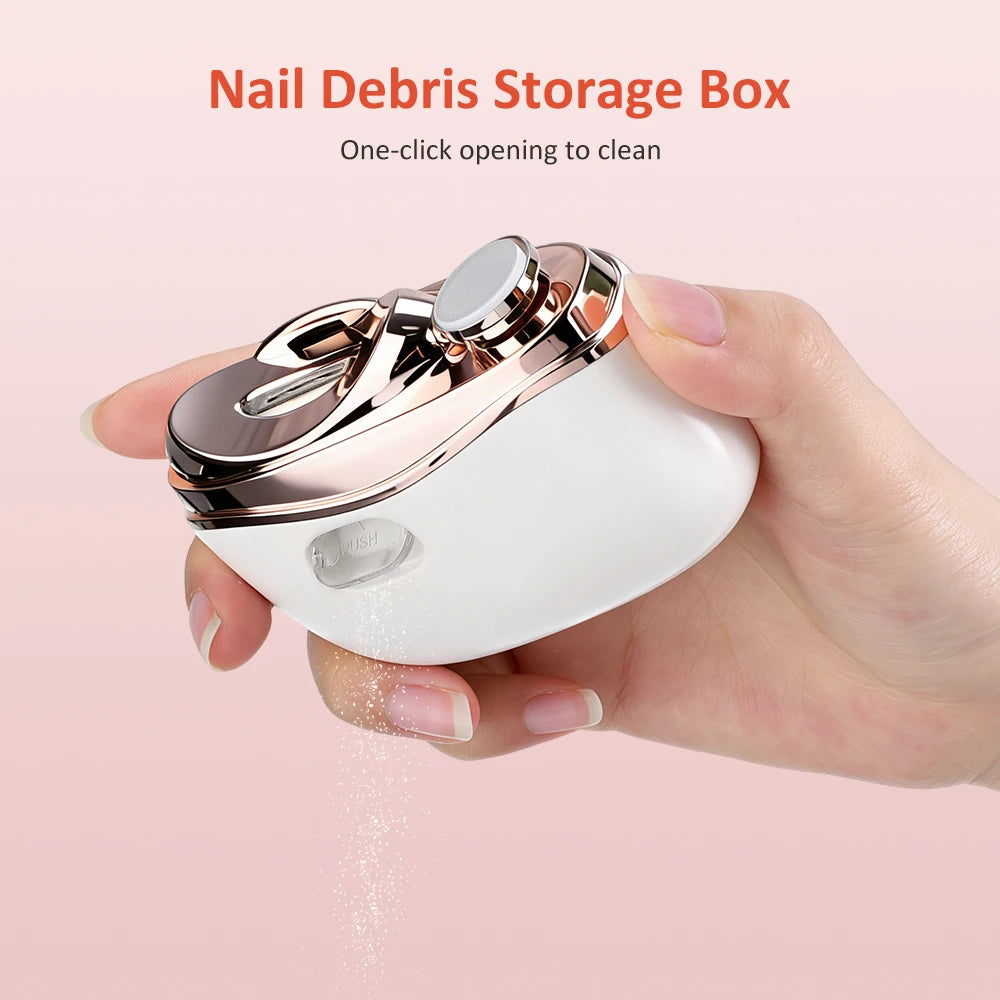 Automatic Electric Nail Trimmer & Nail Polishing With LED Light