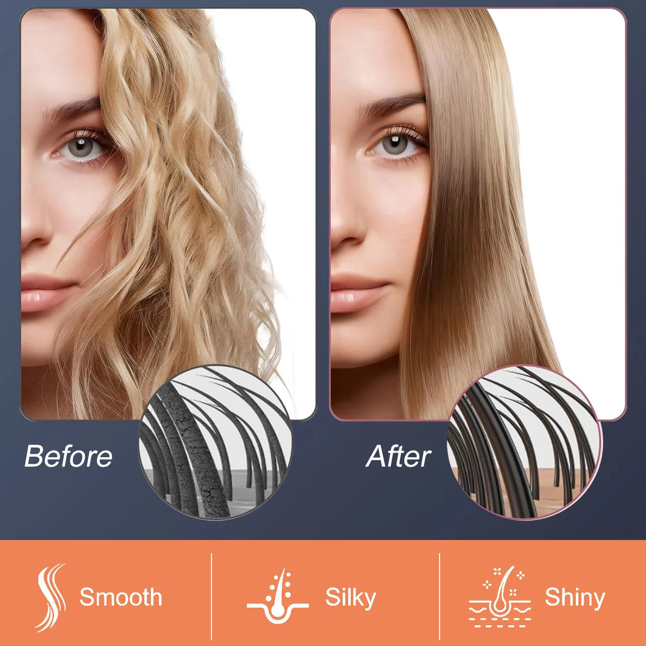 Hair Straightening Brush Portable