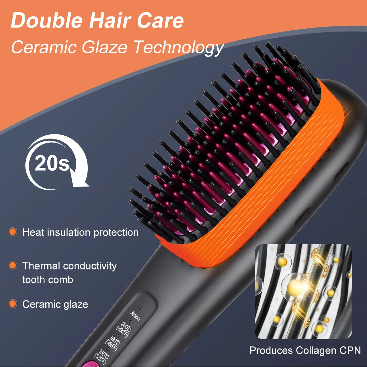 Hair Straightening Brush Portable