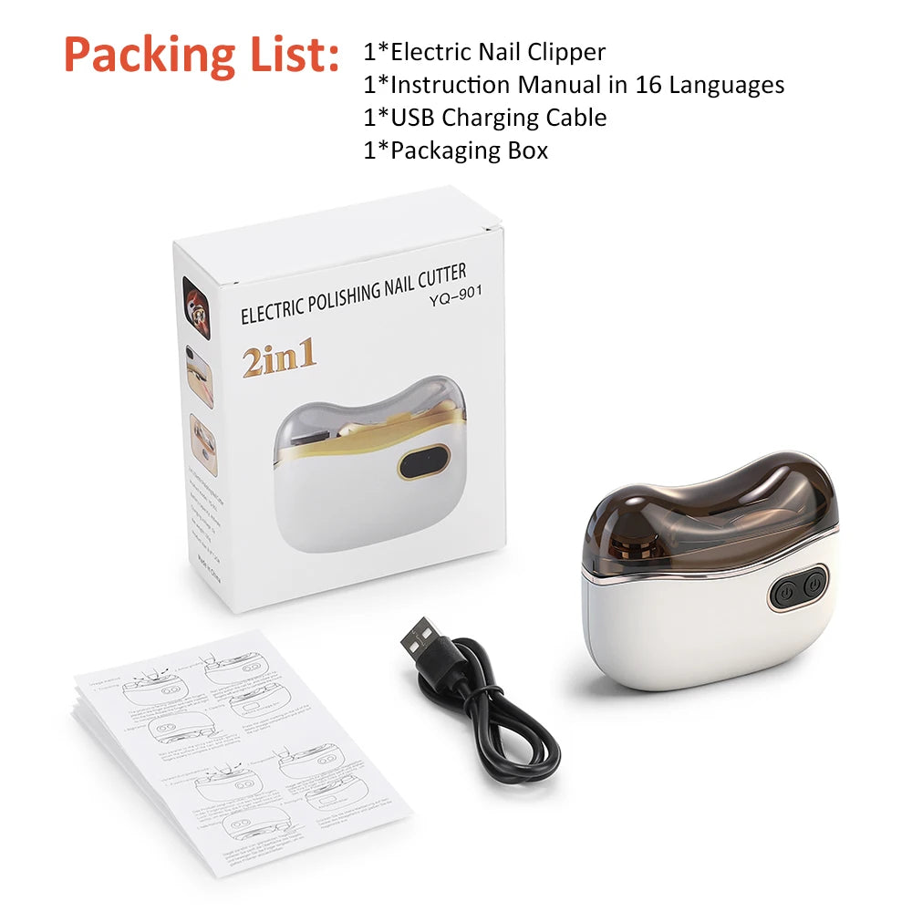 Automatic Electric Nail Trimmer & Nail Polishing With LED Light