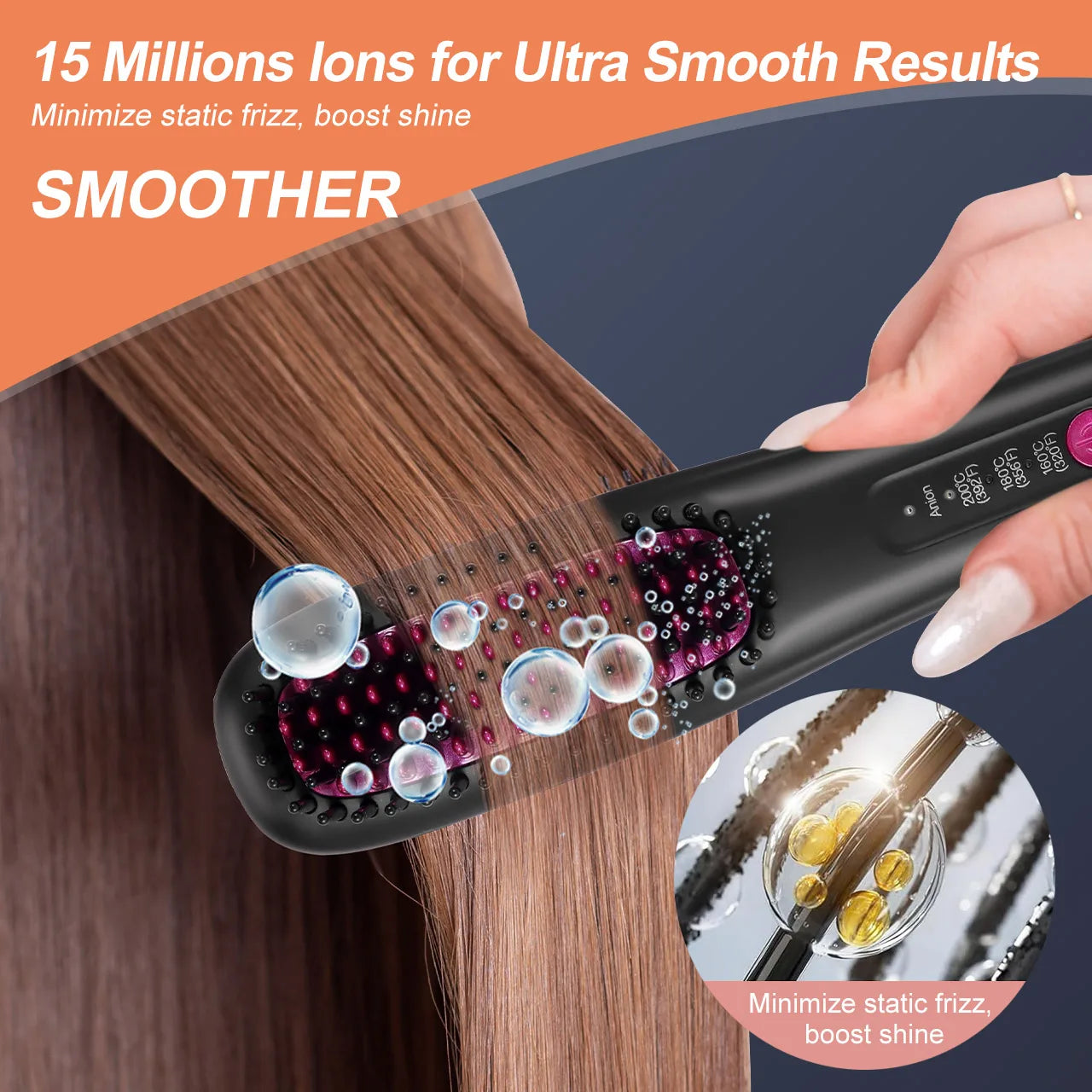 Hair Straightening Brush Portable