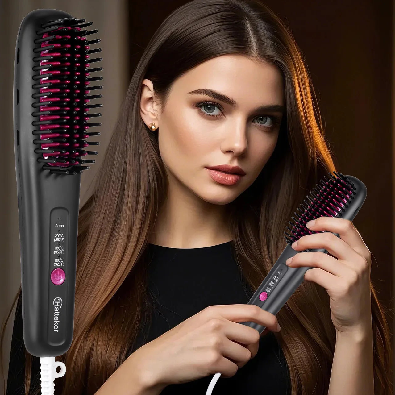 Hair Straightening Brush Portable