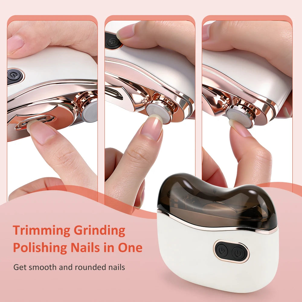 Automatic Electric Nail Trimmer & Nail Polishing With LED Light